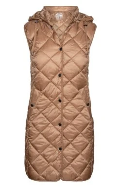 Ladies Long Hooded Quilted Gilet