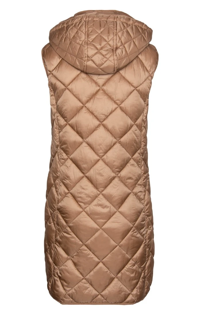 Ladies Long Hooded Quilted Gilet 5 Ladies Long Hooded Quilted Gilet - Image 3