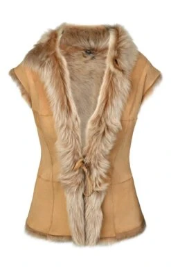 Ladies Lambskin Gilet -Denim Dreams Store TS26208HONEY 1