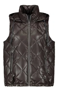 Ladies Gerry Weber Hooded Quilt Gilet -Denim Dreams Store TS77407BRWNLTHRLIKE 2