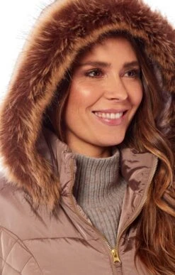 Ladies Fur Trim Hooded Gilet -Denim Dreams Store TS89036CHAMPAGNE 2