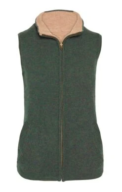 Ladies Lambswool Reversible Gilet -Denim Dreams Store TT00922TWEEDGREENFIFESTONE 2
