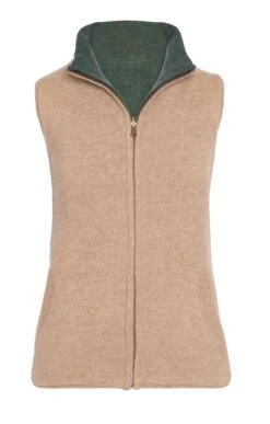 Ladies Lambswool Reversible Gilet -Denim Dreams Store TT00922TWEEDGREENFIFESTONE 3